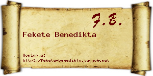 Fekete Benedikta névjegykártya